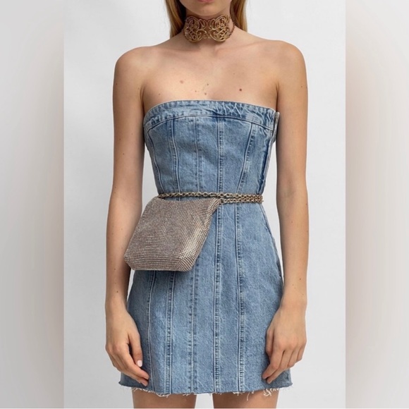 NWT Zara Denim Mini Dress - Picture 16 of 17